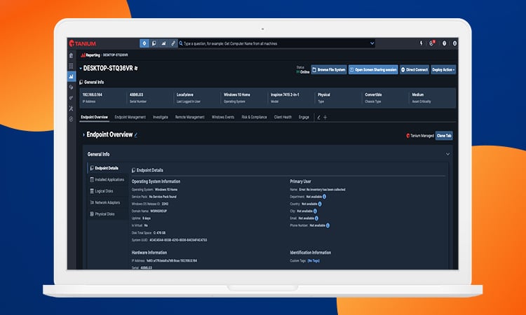 1-Click Remote Support and Screen Sharing Embedded in Tanium by ScreenMeet